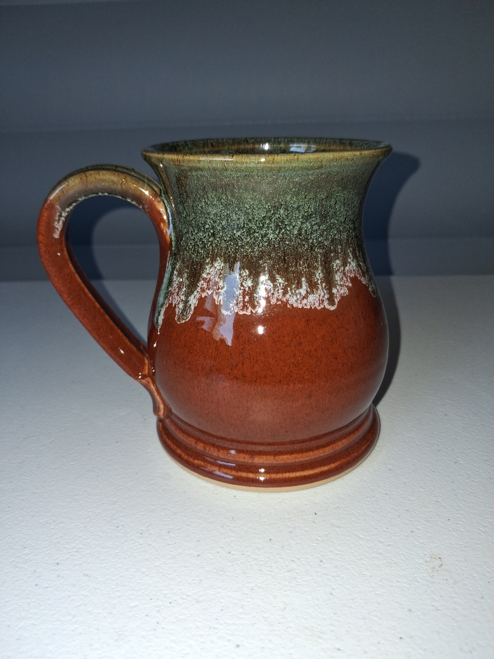 Handcrafted Boho Mug in Beautiful Chesnut and Sage